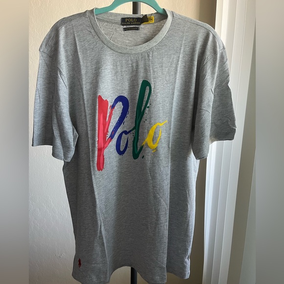 Polo by Ralph Lauren Gray Tee with Multicolor Logo - Picture 6 of 6